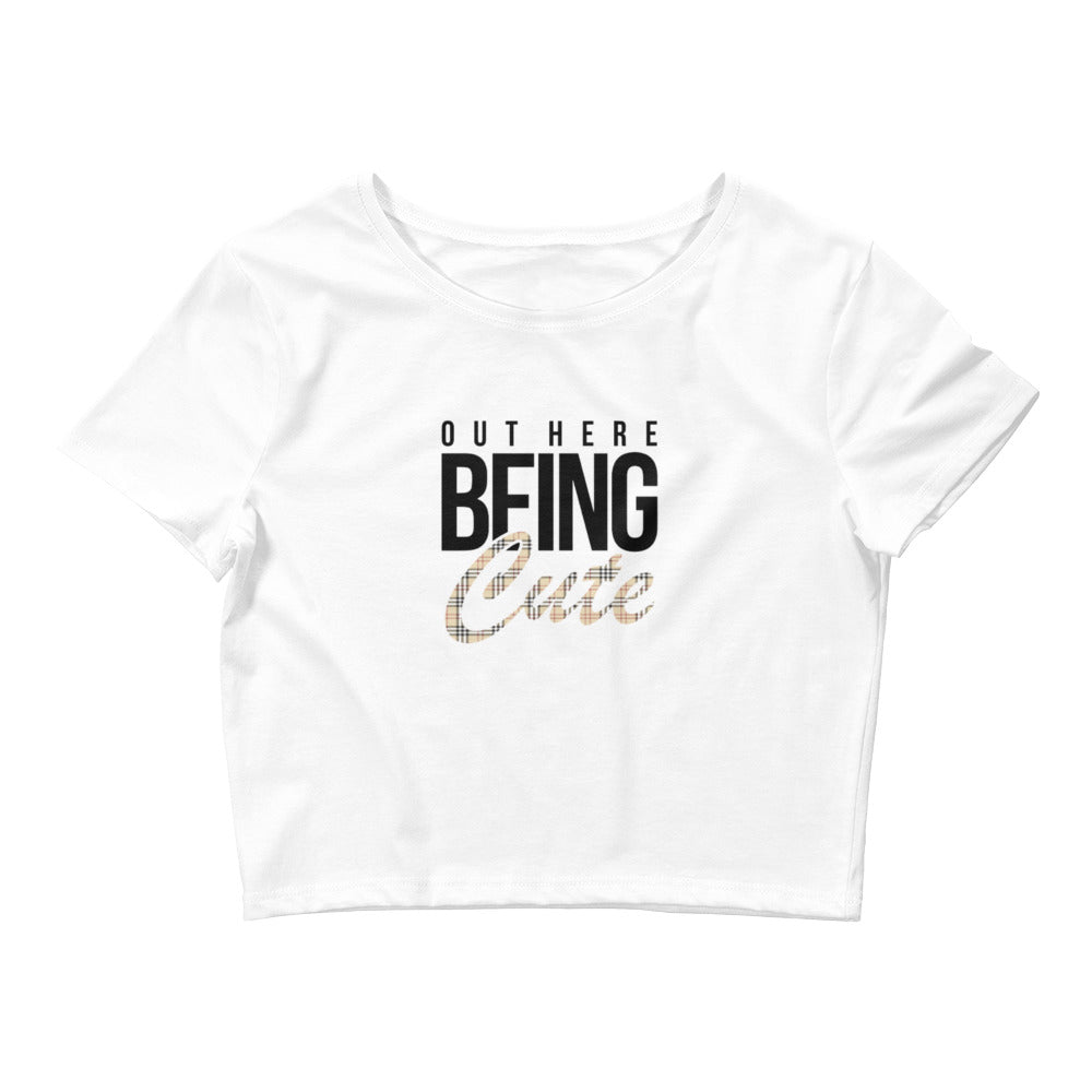 Out Here Being Cute BB | Women’s Crop Tee - Catch This Tea Shirts