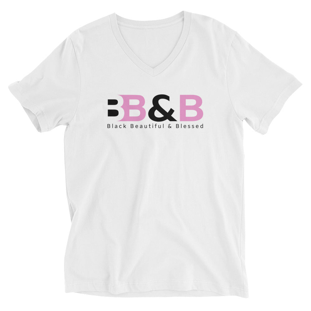 Black Beautiful & Blessed | Short Sleeve V-Neck T-Shirt - Catch This Tea Shirts