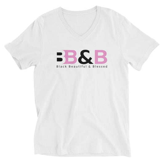 Black Beautiful & Blessed | Short Sleeve V-Neck T-Shirt - Catch This Tea Shirts