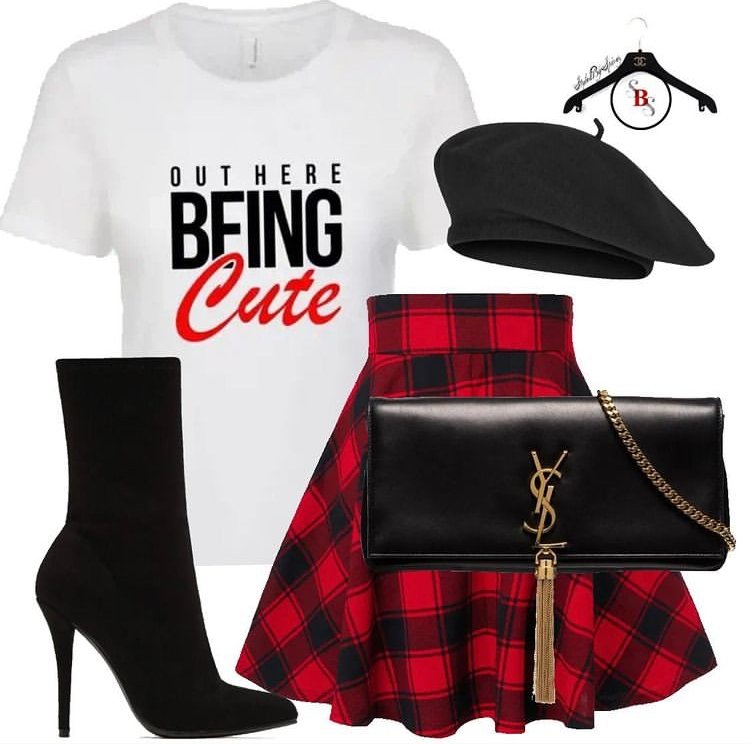 Out Here Being Cute Tea Shirt (For a Slim Fit Order A Size Down) - Catch This Tea Shirts