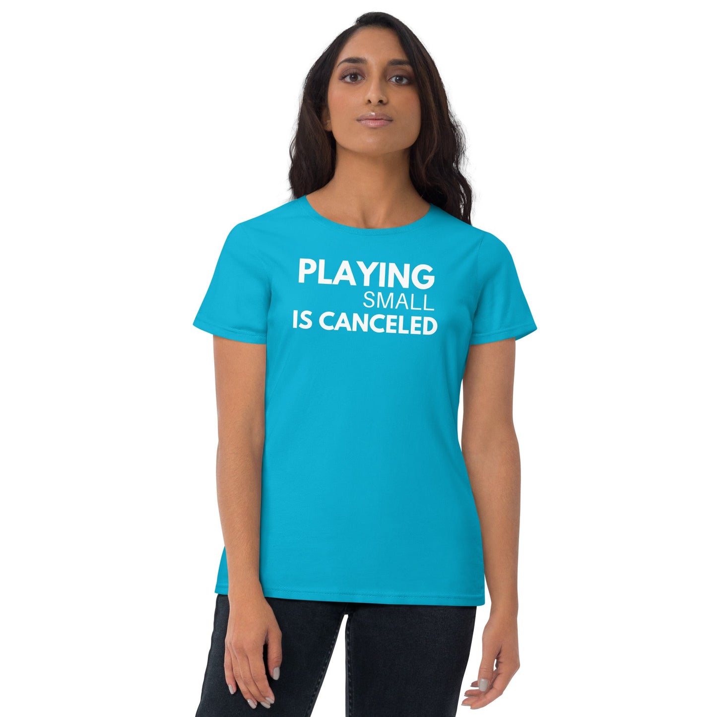 Playing Small Is Canceled Premium Short Sleeve T-shirt (Fits True To Size) - Catch This Tea Shirts
