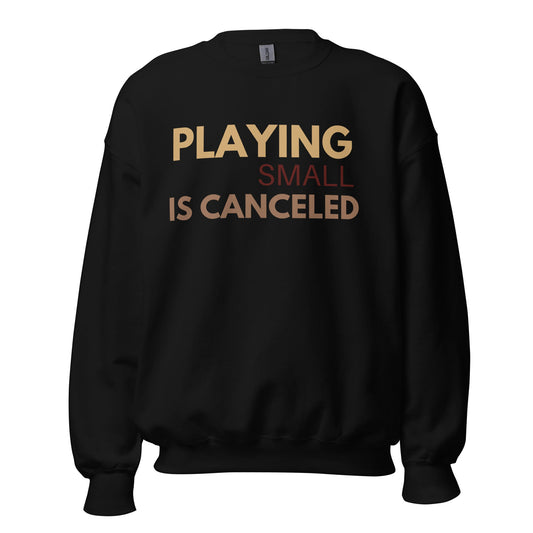 Playing Small Is Canceled Unisex Sweatshirt (For a Slim Fit Order A Size Down) - Catch This Tea Shirts