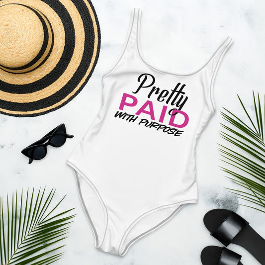 Pretty Paid with Purpose One-Piece Swimsuit - Catch This Tea Shirts