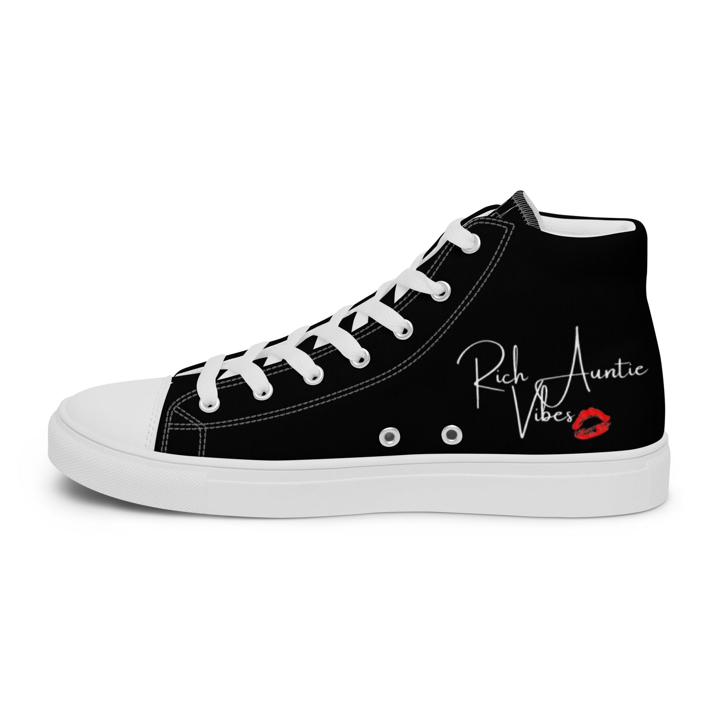Rich Auntie Vibes Women’s high top canvas shoes - Catch This Tea Shirts