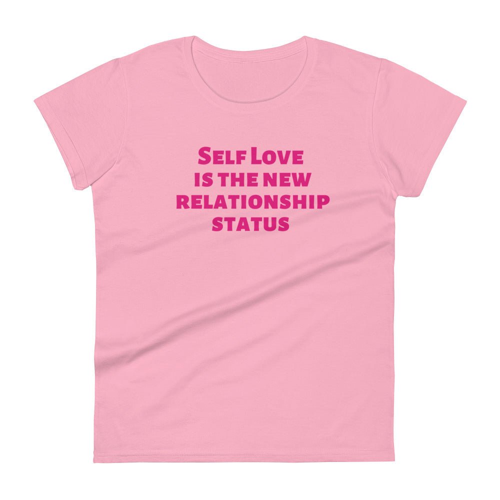 Self Love is the New Relationship Status Women's Premium Fit short sleeve t-shirt - Catch This Tea Shirts