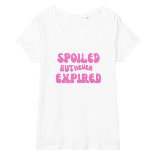 Spoiled But Never Expired Women’s fitted v-neck t-shirt - Catch This Tea Shirts