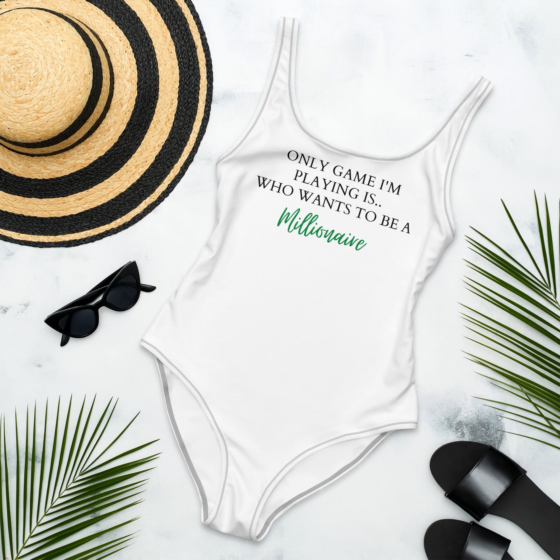 The only game I'm Playing is Who Wants to be a Millionaire One-Piece Swimsuit - Catch This Tea Shirts