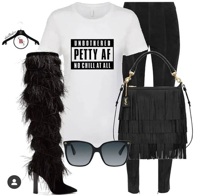Unbothered Petty AF No Chill At All Tea-Shirt (For a Slim Fit Order A Size Down) - Catch This Tea Shirts
