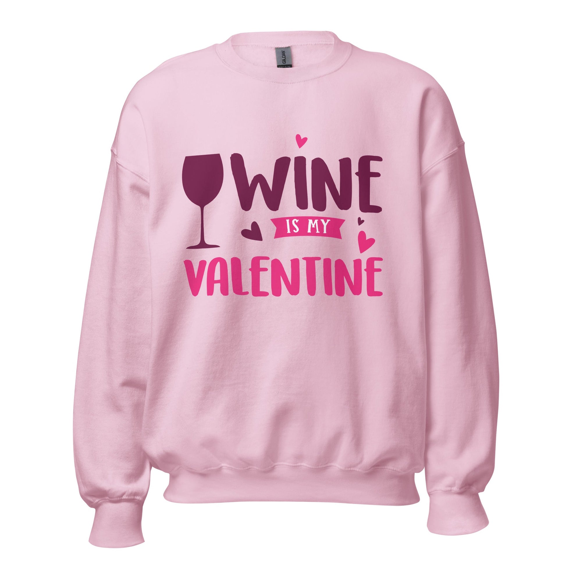 Wine is My Valentine Unisex Sweater (For A Slim Fit Order A Size Down) - Catch This Tea Shirts